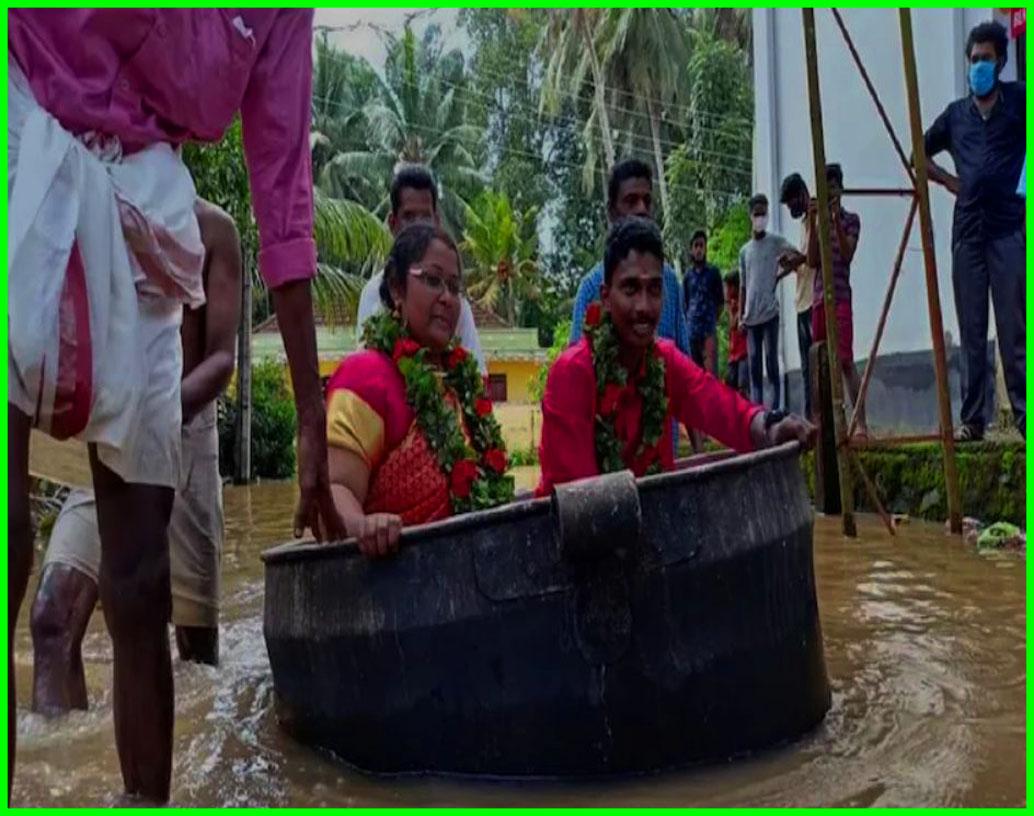 wedding couple in Cooking pot